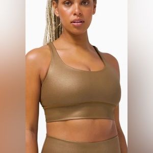 GOLD LONGLINE ENERGY BRA LULULEMON RARE COLOR